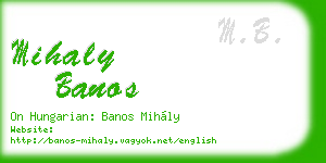 mihaly banos business card